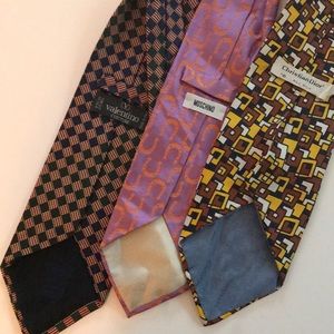3 vintage couture ties. Moschino. Dior. Valentino.